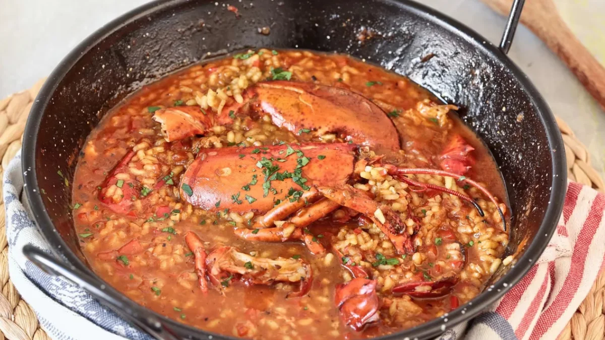 como hacer arroz caldoso con bogavante receta de Los hermanos Torres