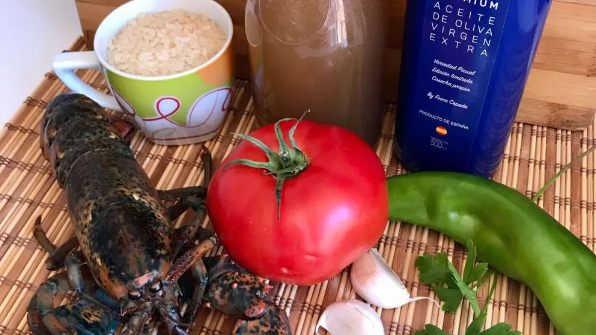 ingredientes arroz con bogavante y gambas